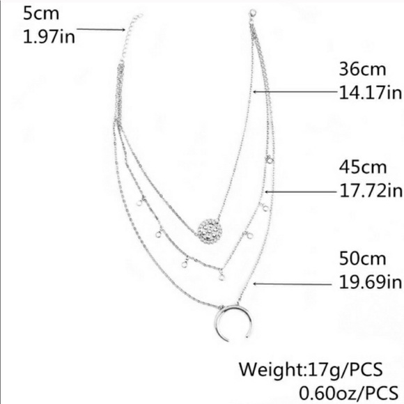 3 Layer Half moon necklace (nwot) - Picture 7 of 7
